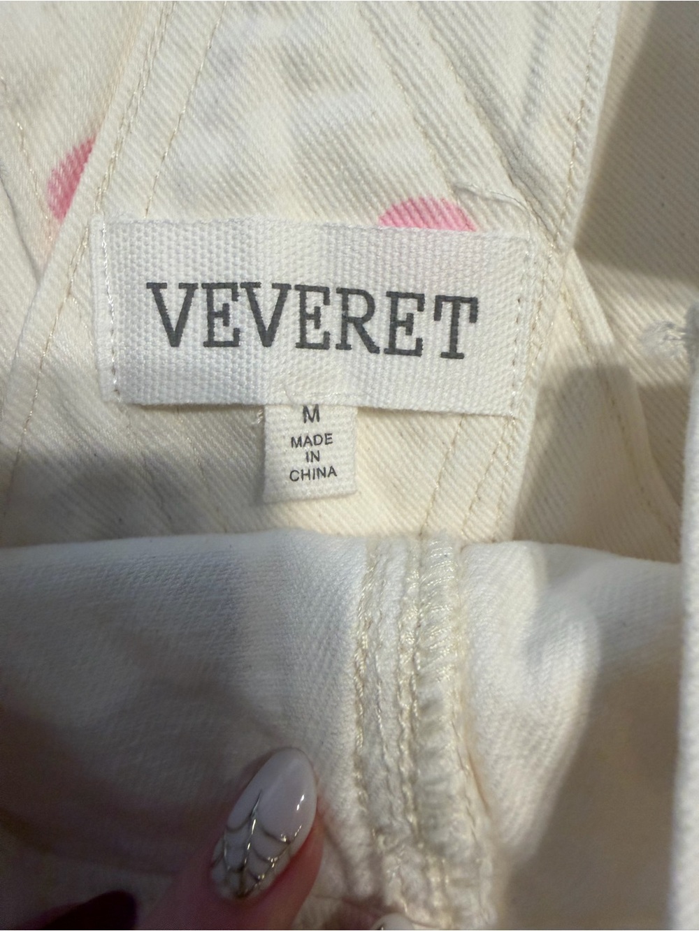 Cream Pink Polka Dot Overalls - Vervet - Picture 4 of 4